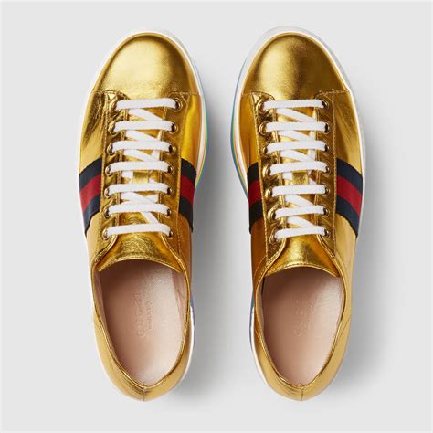 gucci gold sneakers|gold gucci heels.